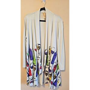 A Walk In The Park Womens Wineology Wine Cardigan Size L Fun Drinking!